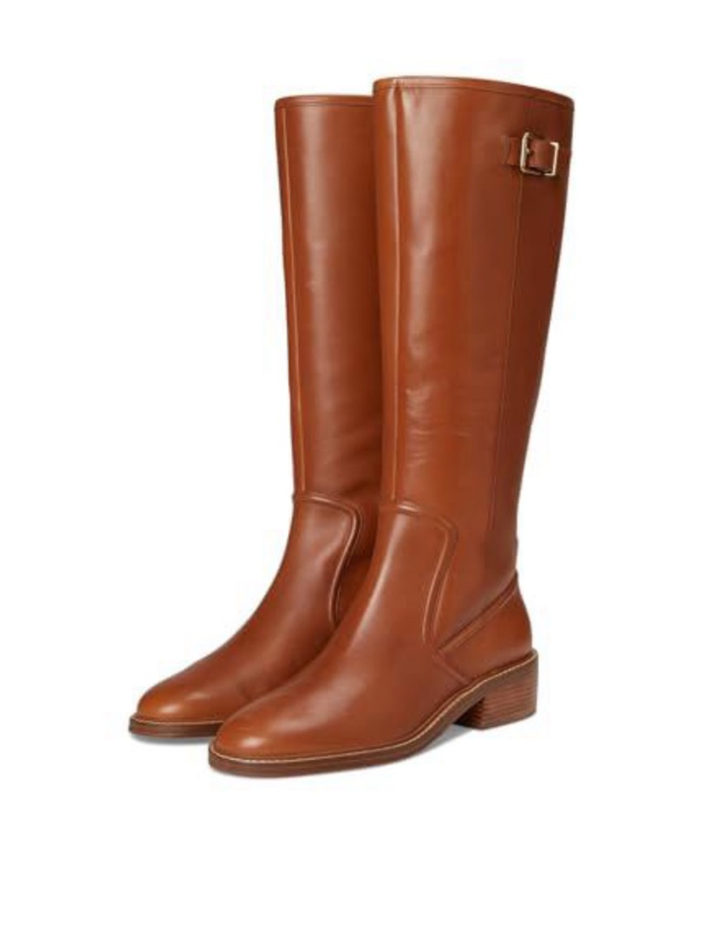 Cole Haan Women's Silvana Tall Buckle Boots, British Tan Leather, 8-B US